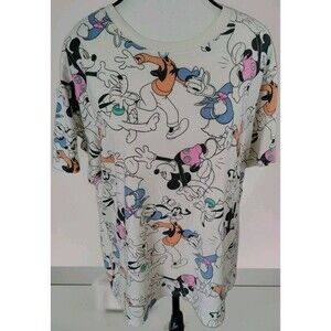 Disney Mickey And Friends Shirt Size 1X  Disney Characters Print  Cotton